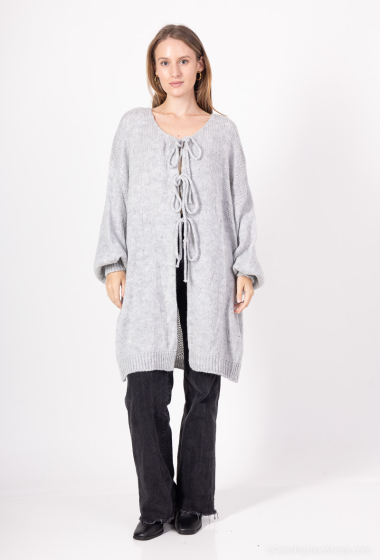 Wholesaler TRENDLAND - Oversized knit cardigan with bows