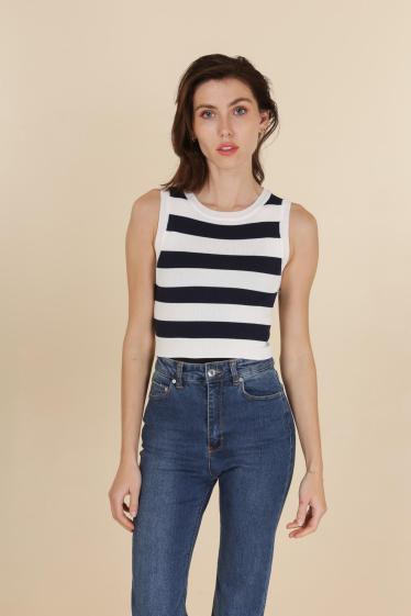 Wholesaler Van Der Rock - Striped knit tank top