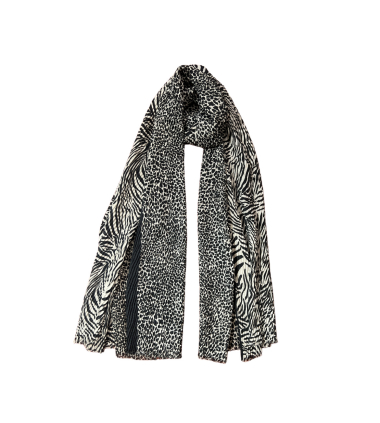 Wholesaler Victoria EL - small leopard and zebra print scarf