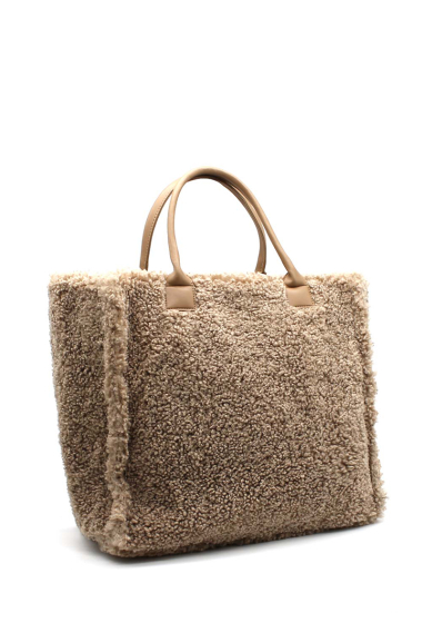 Wholesaler Vimoda - Large tote handbag in solid color faux fur