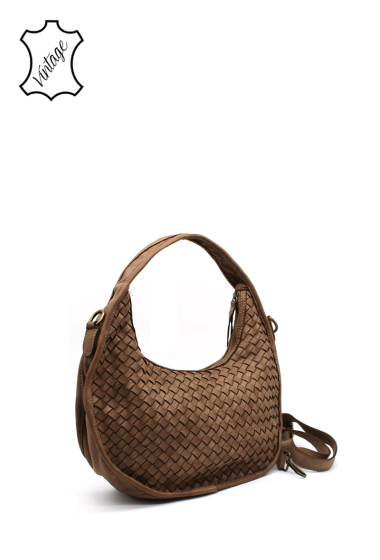 Wholesaler Vimoda - Vintage woven leather shoulder bag.