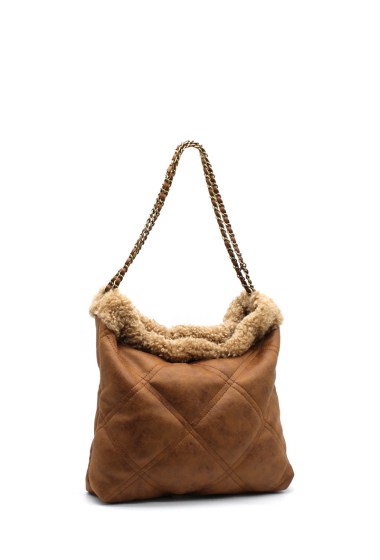 Wholesaler Vimoda - Shoulder bag in faux shearling with chain