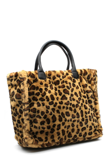 Mayorista Vimoda - Bolso tote de pelo sintético con estampado de leopardo