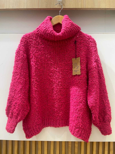 Grossiste VIVICHY - PULL COL ROULE NOIT. ALPACA LAINE