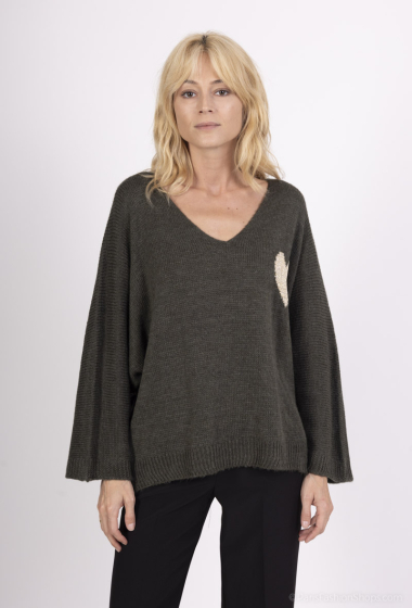 Wholesaler VIVICHY - Heart V-neck sweater