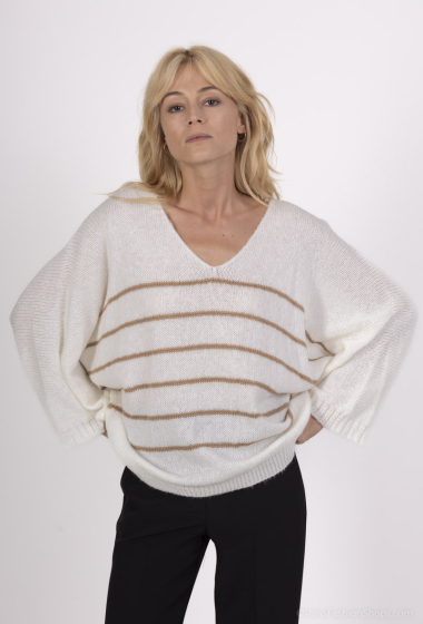 Wholesaler VIVICHY - Striped V-neck sweater