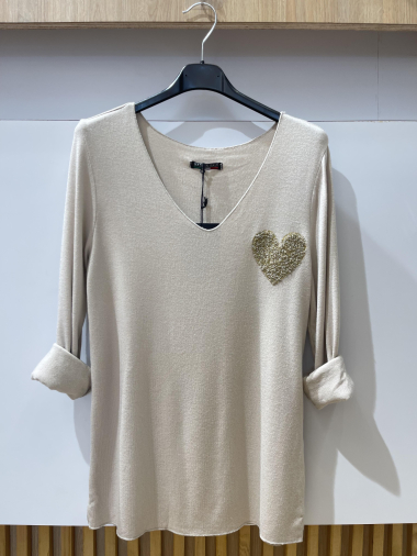 Wholesaler VIVICHY - Heart V-neck top