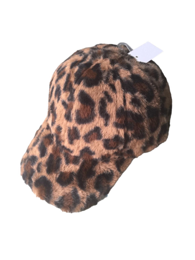 Grossiste VS PLUS - Casquette motif léopard fausse fourrure