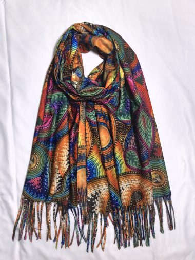 Wholesaler VS PLUS - Colorful arabesque style print scarf