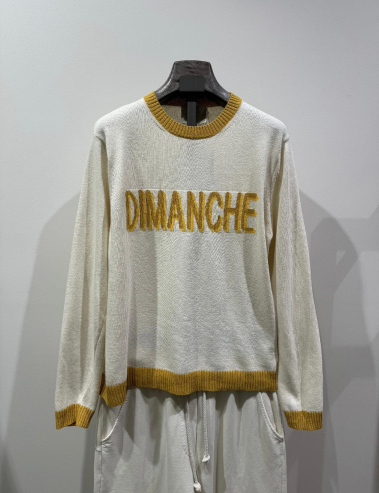 Grossiste W Studio - Pull en Coton " Dimanche"