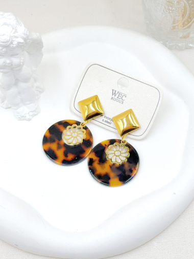 Wholesaler WEC Bijoux - STAINLESS STEEL LEOPARD EARRINGS