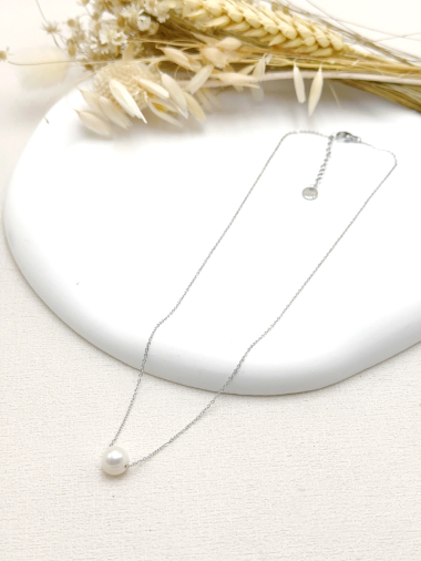 Wholesaler WEC Bijoux - STAINLESS STEEL NECKLACE +STONE