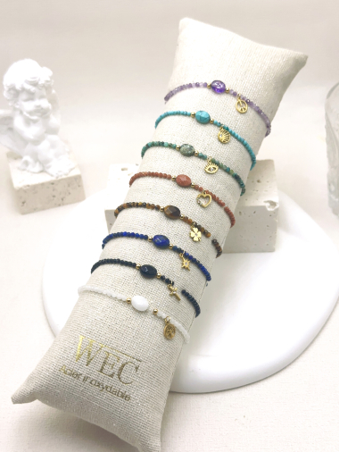 Grossiste WEC Bijoux - LOT DE 8 BRACELETS EN ACIER INOXYDABLE+BOUDIN