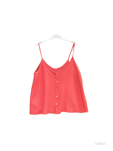 Wholesaler Willow - Buttoned cotton gauze tank top