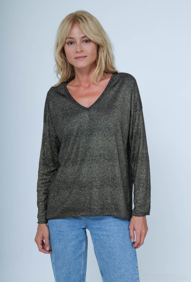 Großhändler Willow - Feines Lurex-Pullover-Oberteil