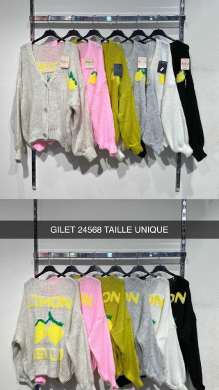 Grossiste Willy Z - Gilet citron