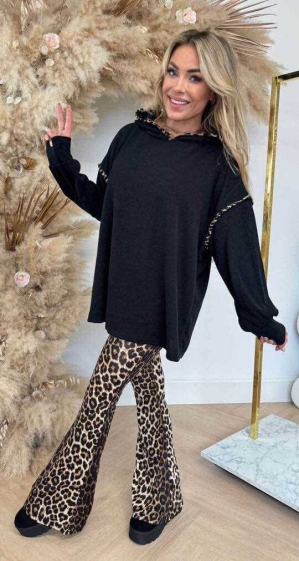 Mayorista Willy Z - Sudadera con detalles de leopardo