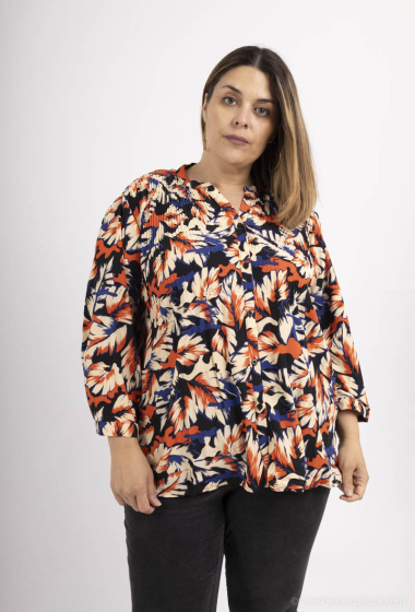 Wholesaler World Fashion - Fluid & casual GT 3/4 sleeve shirt - Tropical print