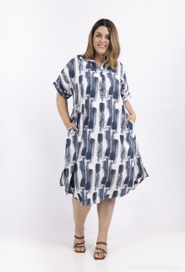 Wholesaler World Fashion - GT short-sleeved fluid & casual shirt dress - Printed