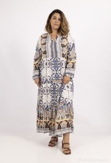 Wholesaler World Fashion - GT long sleeve long dress - Printed