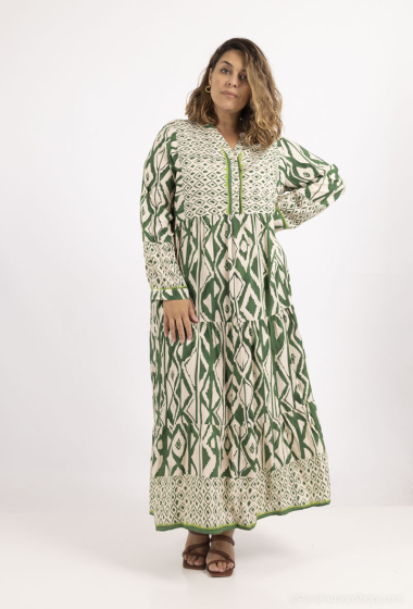 Wholesaler World Fashion - GT long sleeve long dress - Printed