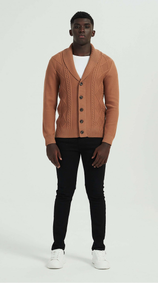 Wholesaler Yves Enzo - Cardigan cable knit jumper