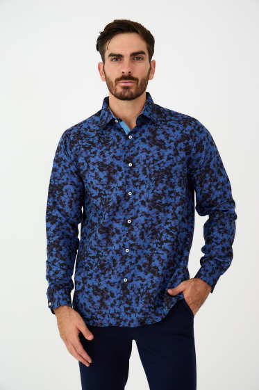 Mayorista Yves Enzo - Camisa estampados POKER corte recto