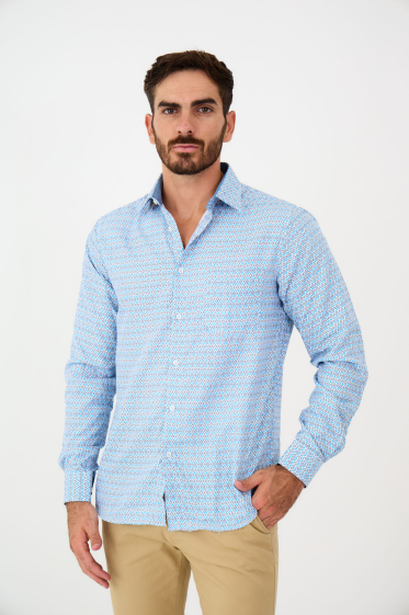 Mayorista Yves Enzo - Camisa estampados POKER corte recto