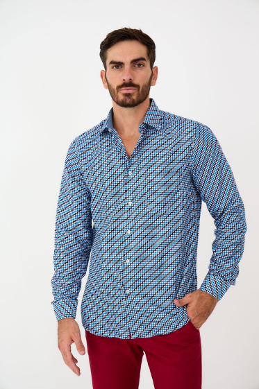 Mayorista Yves Enzo - Camisa estampados SCALONE corte recto