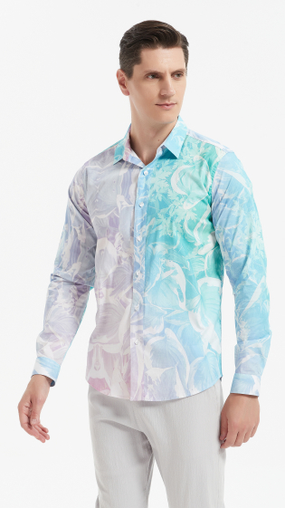 Mayorista Yves Enzo - Camisa elástica "PREMIUM" con estampado corte ajustado