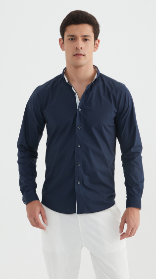 Mayorista Yves Enzo - Camisa "PREMIUM" lisa elástica con interior entallado