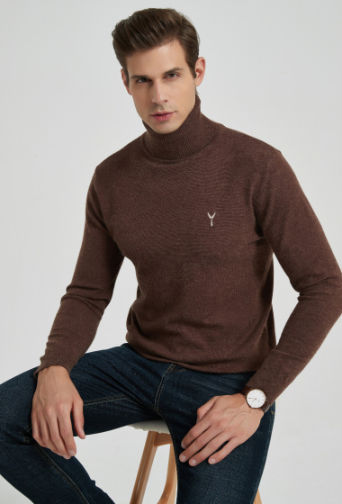 Grossiste Yves Enzo - Col roulé "cashmere touch" avec logo