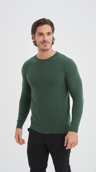 Wholesaler Yves Enzo - Crew neck cotton pique sweater