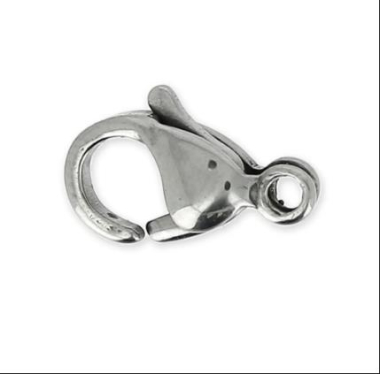 Wholesaler Z. Emilie - Steel accessory with lobster clasp 12 mm