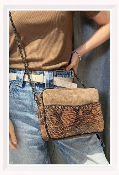 Wholesaler Z & Z - Python print leather shoulder bag