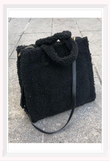 Grossiste Z & Z - Sac à main en moumoute bandoulière en cuir