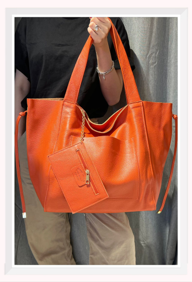 Wholesaler Z & Z - Large grained leather tote bag