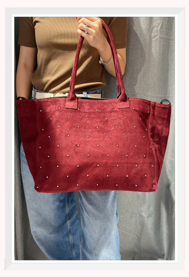 Mayorista Z & Z - Bolso tote de ante con detalle de tachuelas