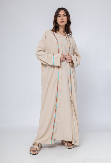 Wholesaler ZABULON 3 - Kimono set with pattern and a sleeveless underdress in Medina silk