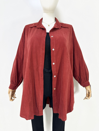 Wholesaler Zafa - Long oversized shirt, corduroy material