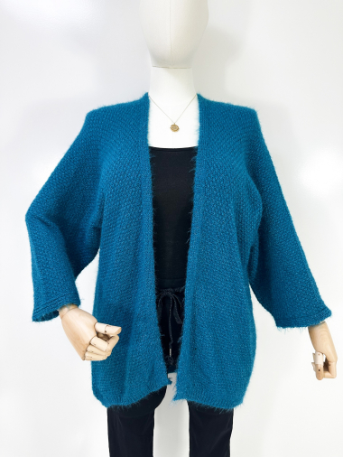 Wholesaler Zafa - Fluffy knit vest with batwing sleeves