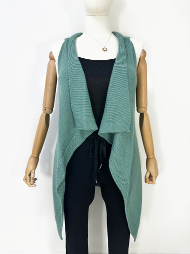 Wholesaler Zafa - Draped open sleeveless vest