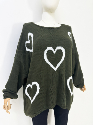 Wholesaler Zafa - LARGE SIZE Heart sweater