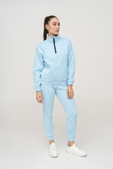 Grossiste Zayne Paris - Ensemble jogging avec demi zip