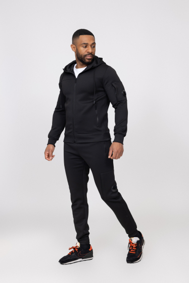 Grossiste Zayne Paris - Ensemble jogging avec capuche et zip uni