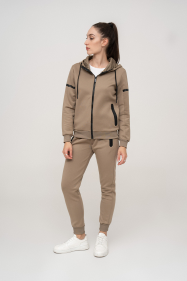 Grossiste Zayne Paris - Ensemble jogging avec capuche et zip