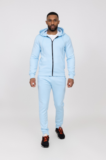 Grossiste Zayne Paris - Ensemble jogging avec zip et capuche