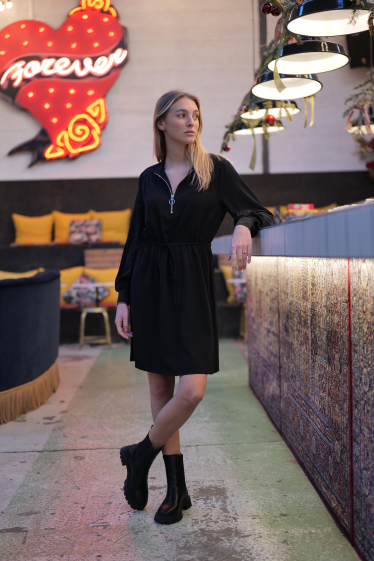 Mayorista Zibi London - Vestido corto negro ERYNE