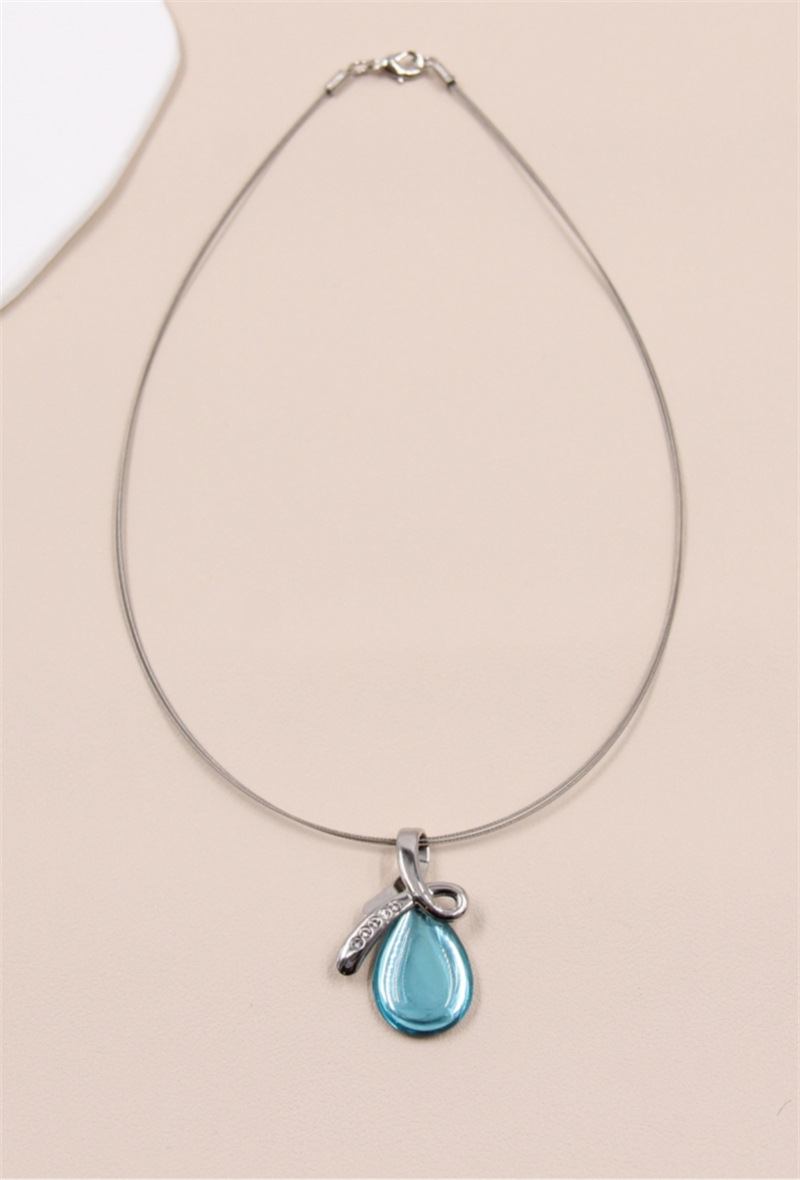 collier pendentif géométrique abstrait métal coloré câble multi-brins femme  0119046 - Grossiste Bijoux Parissima
