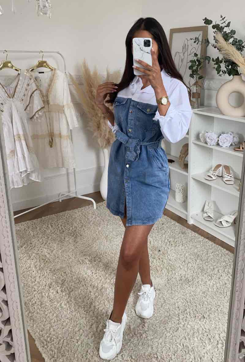 Robe chemise en discount jeans